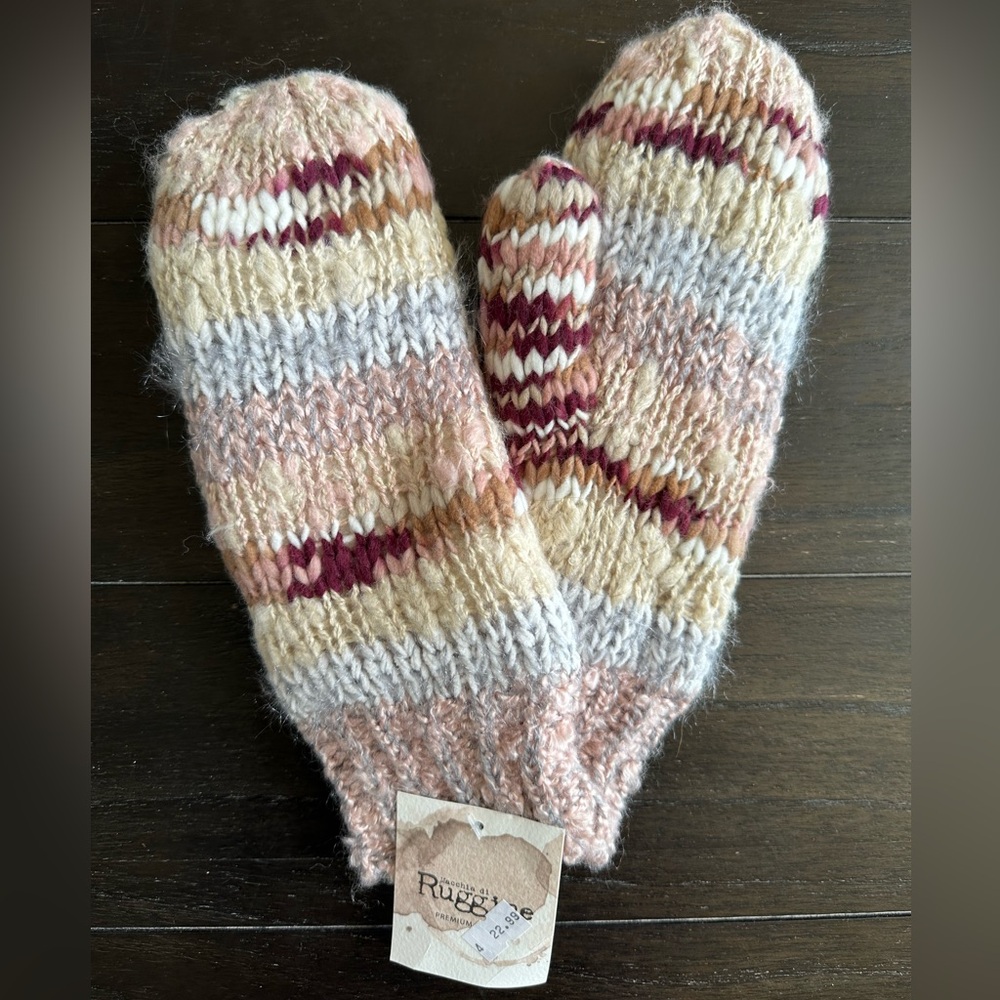 Cozy Striped Knit Mittens